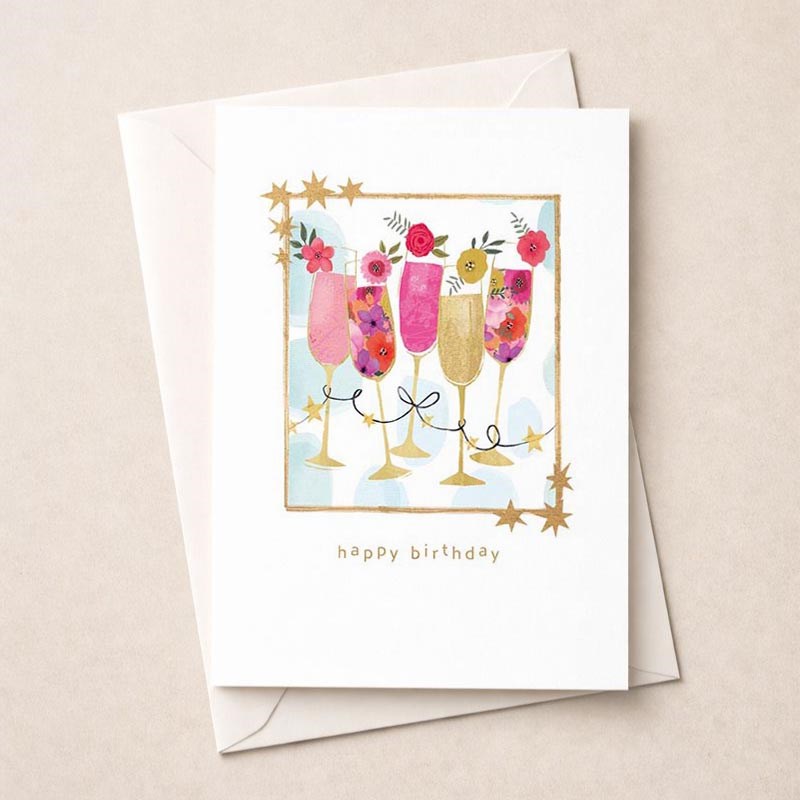 An image of Birthday Card -  Champagne Flutes