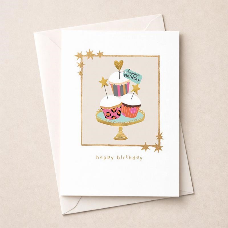 An image of Birthday Card -  Cupcakes
