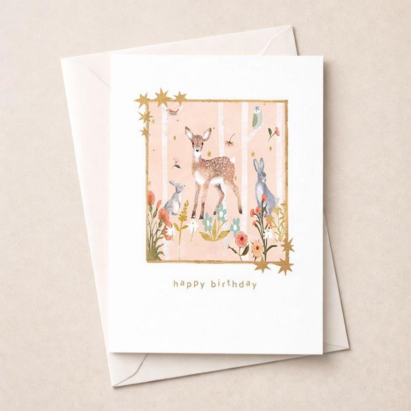An image of Birthday Card -  Woodland Animals
