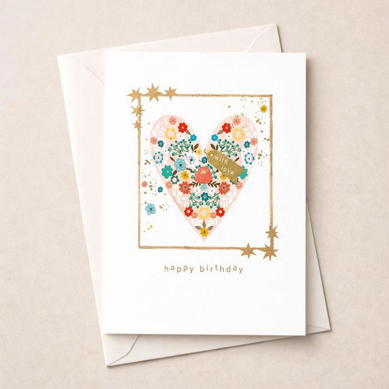An image of Birthday Card -  Floral Heart
