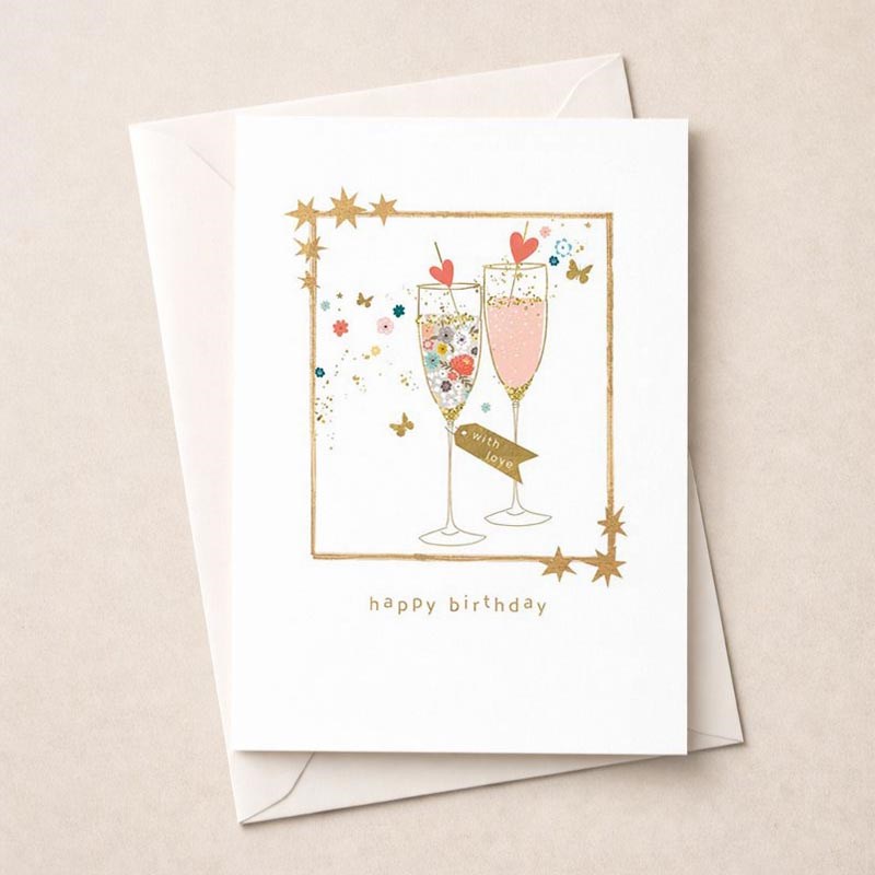 An image of Birthday Card -  Champagne Flutes