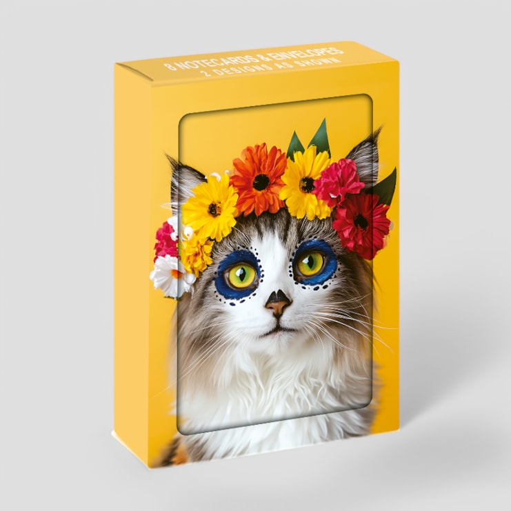 Notecard Set - Cats Yellow