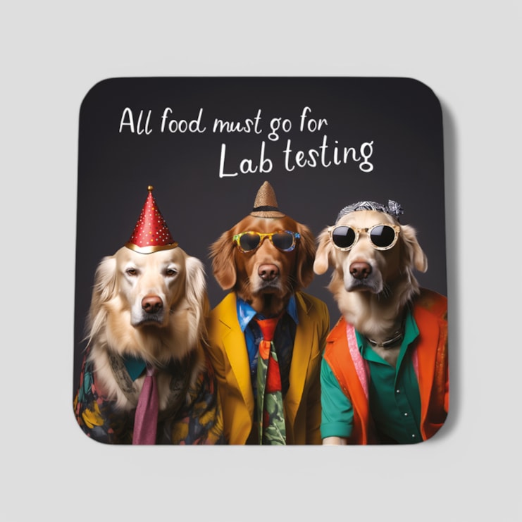 Drinks Coaster - All Food Must Go For Lab Testing Drinks Coaster - All Food Must Go For Lab Testing