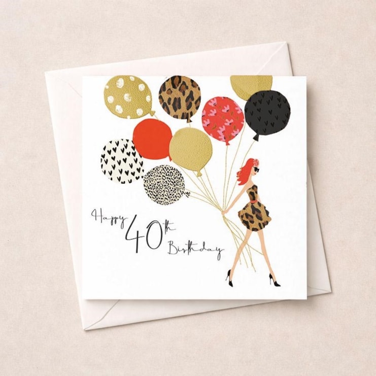 Age 40 Birthday Card - Birthday Balloons Age 40 Birthday Card - Birthday Balloons