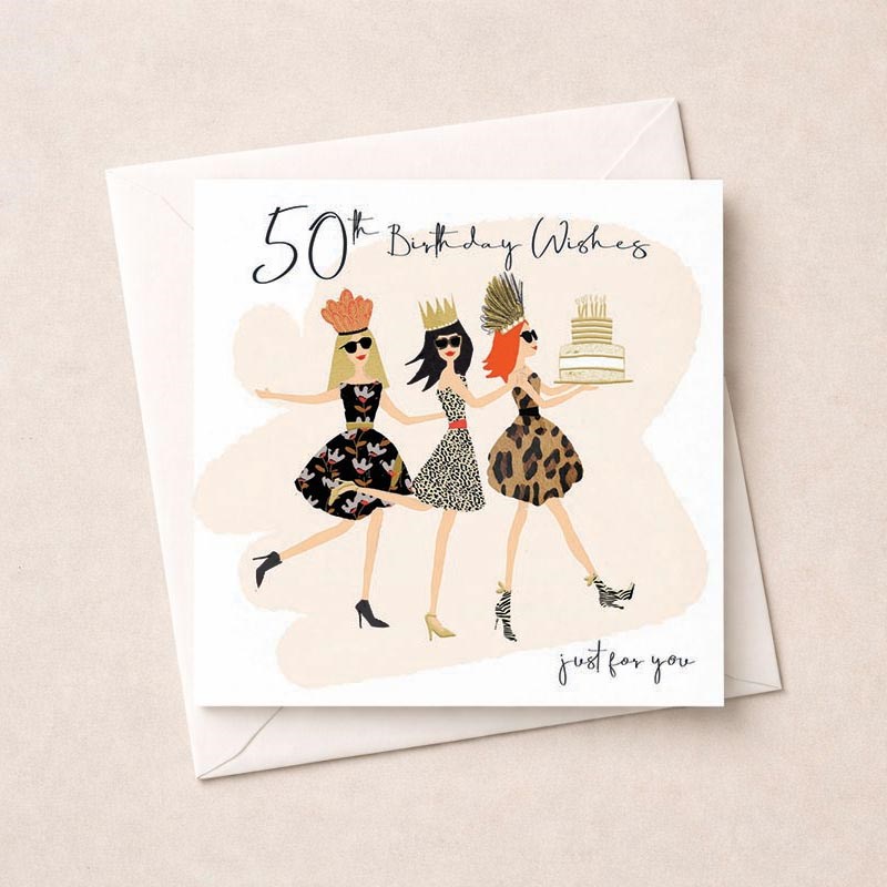 An image of Age 50 Birthday Card - Glam Girls