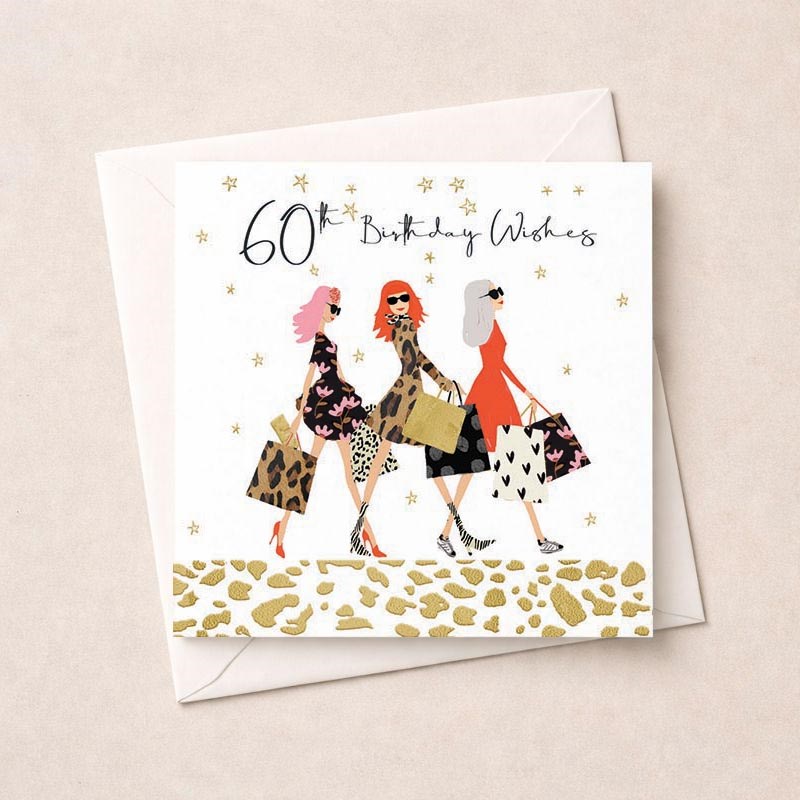 An image of Age 60 Birthday Card - Shopping Trip
