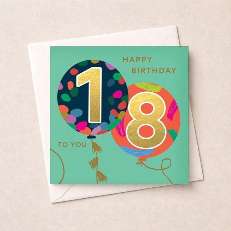 Age 18 Birthday Card - Balloons Age 18 Birthday Card - Balloons