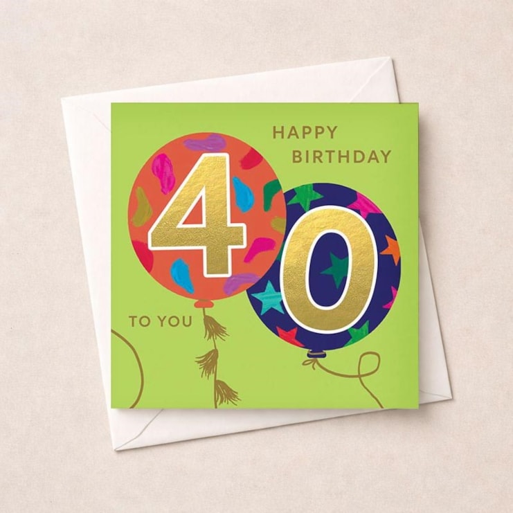 Age 40 Birthday Card - Balloons Age 40 Birthday Card - Balloons