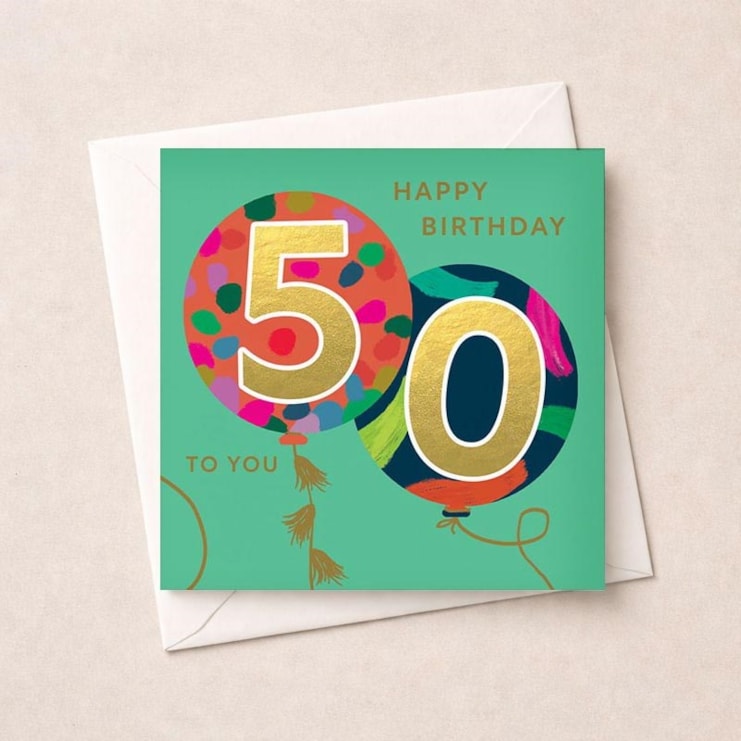 Age 50 Birthday Card - Balloons Age 50 Birthday Card - Balloons