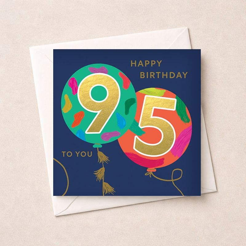 An image of Age 95 Birthday Card - Balloons