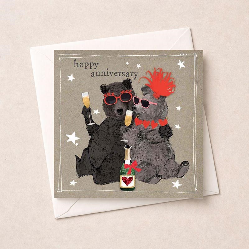 An image of Anniversary Card - Toasting Bears
