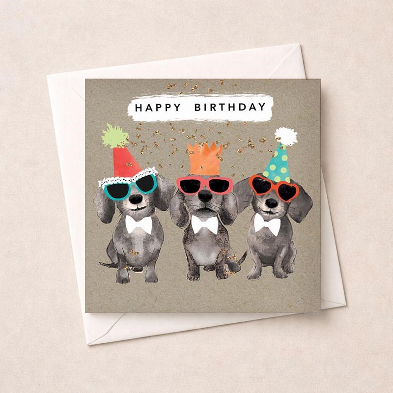 An image of Birthday Card - Dachshunds
