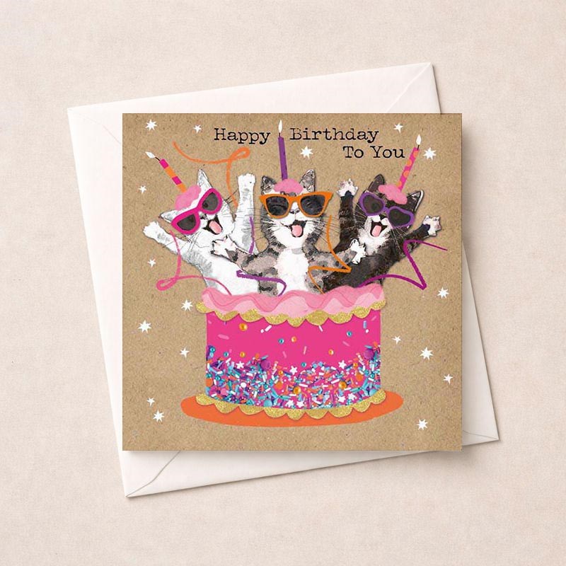 An image of Birthday Card - Birthday Cake Cats