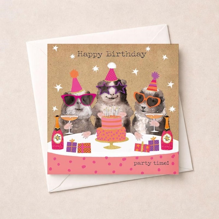 Birthday Card - Party Hamsters Birthday Card - Party Hamsters