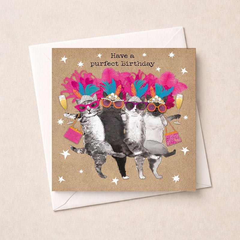 An image of Birthday Card - Dancing Cats
