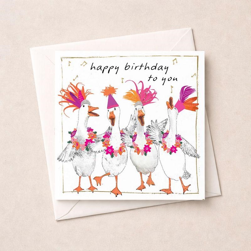 An image of Birthday Card - Birthday Geese