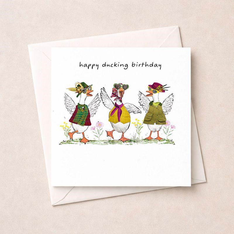 An image of Birthday Card - Happy Ducking birthday