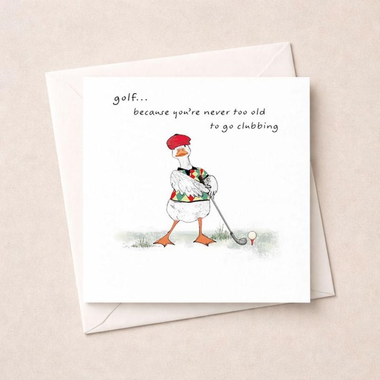 Birthday Card - Golfer Goose Birthday Card - Golfer Goose
