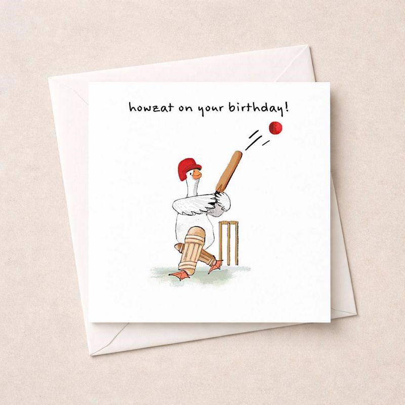 An image of Birthday Card - Cricketer Goose