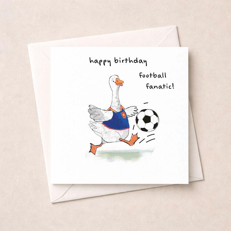 An image of Birthday Card - Footballer Goose