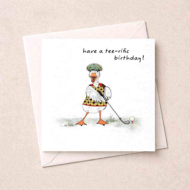 An image of Birthday Card - Tee-rific Birthday Golfer Goose