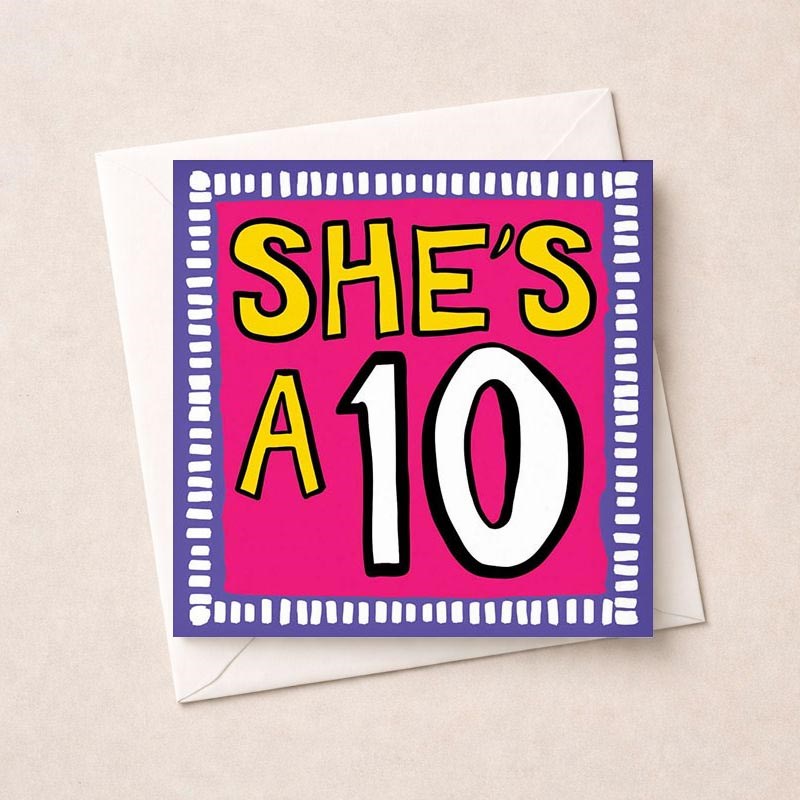 An image of Anniversary Card - She's A 10