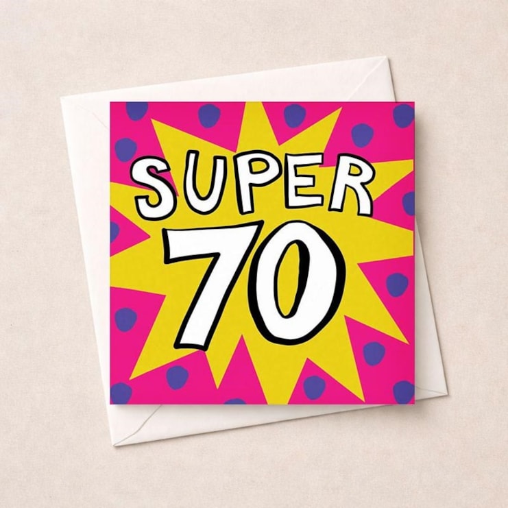 Age 70 Birthday Card - Super 70 Age 70 Birthday Card - Super 70