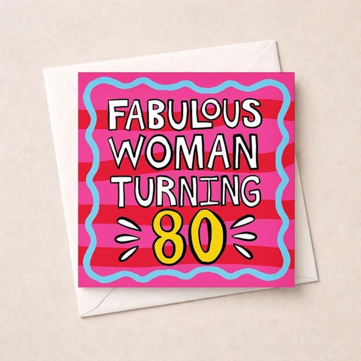 Age 80 Birthday Card - Fabulous Woman Turning 80 Age 80 Birthday Card - Fabulous Woman Turning 80