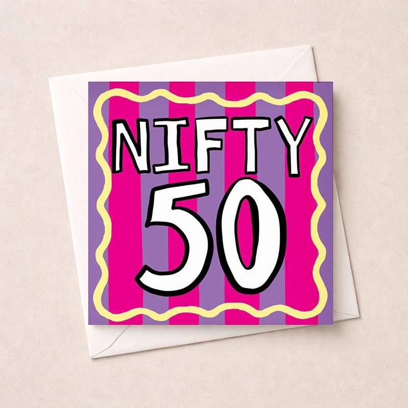 An image of Age 50 Birthday Card - Nifty 50