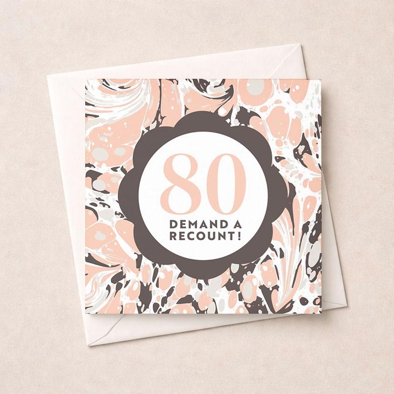 An image of Age 80 Birthday Card - 80 Demand A Recount!