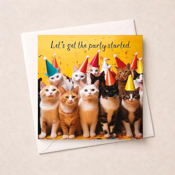 Open Card - Let's Get The Party Started Cats Open Card - Let's Get The Party Started Cats