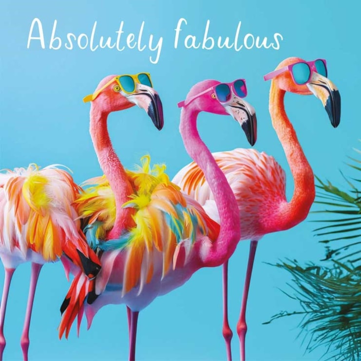 Open Card - Fabulous Flamingos