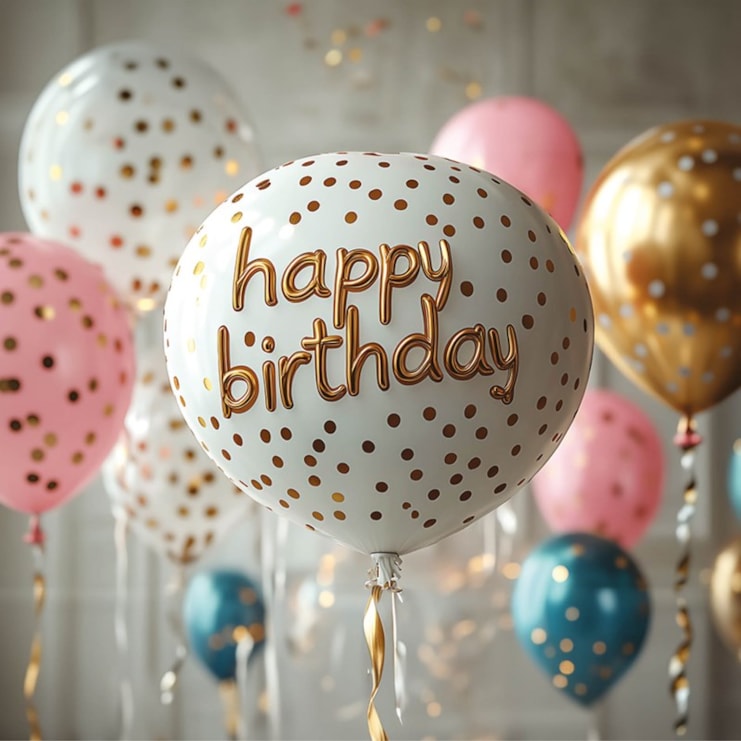 Birthday Card - Happy Birthday Balloons