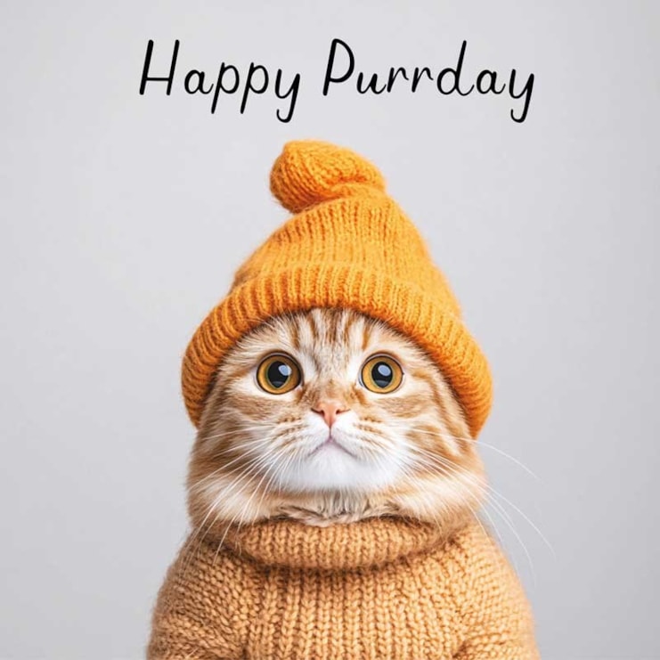 Birthday Card - Purrday Birthday Card - Purrday