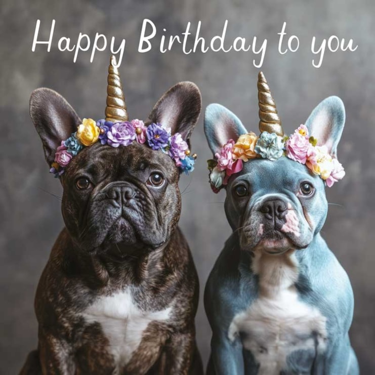 Birthday Card - Birthday French Bulldogs