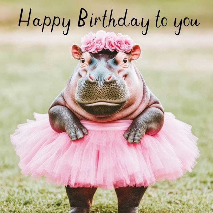 Birthday Card - Hippo Birthday Birthday Card - Hippo Birthday