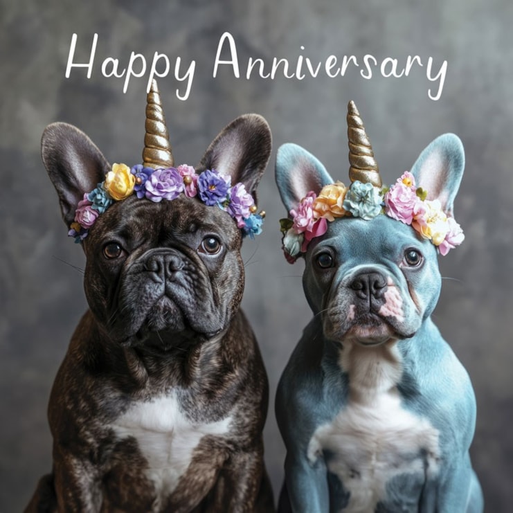 Anniversary Card - French Bulldogs
