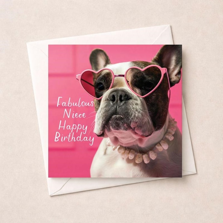 Birthday Card - Fabulous Niece French Bulldog Birthday Card - Fabulous Niece French Bulldog