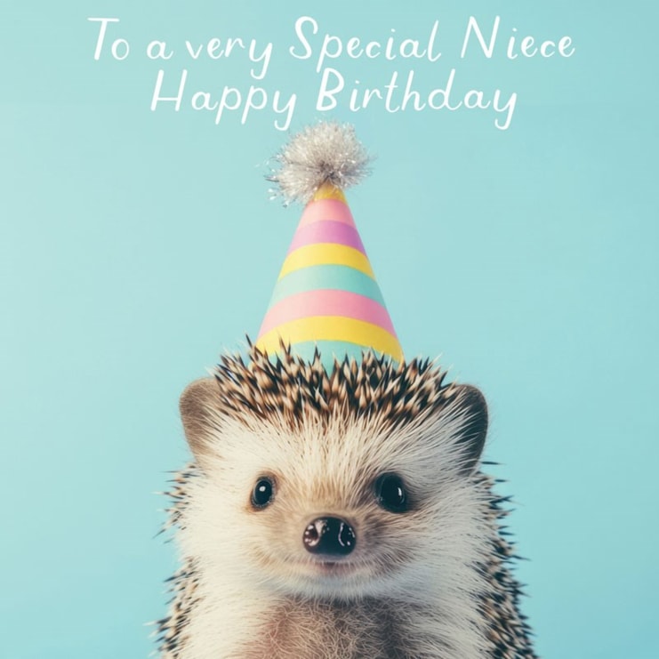 Niece Birthday Card - Sweet Hedgehog