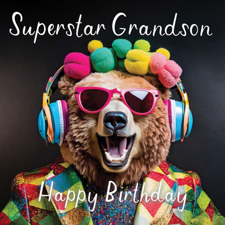 Grandson Birthday Card - Special Grandson Bear