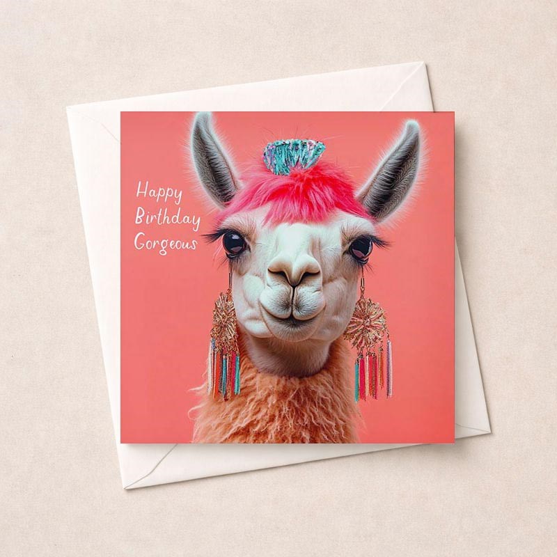 An image of Birthday Card - Gorgeous Llama