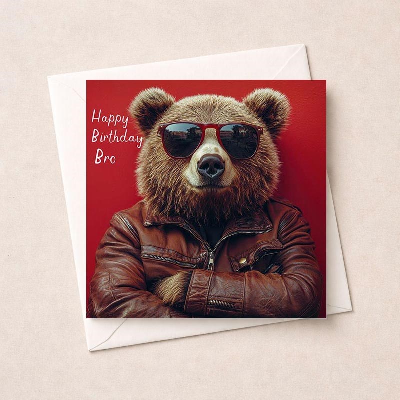 An image of Brother Birthday Card - Cool Bear