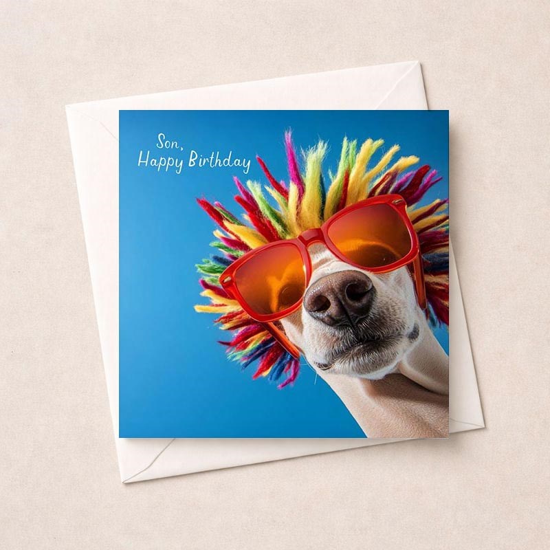 An image of Son Birthday Card - Cool Dog