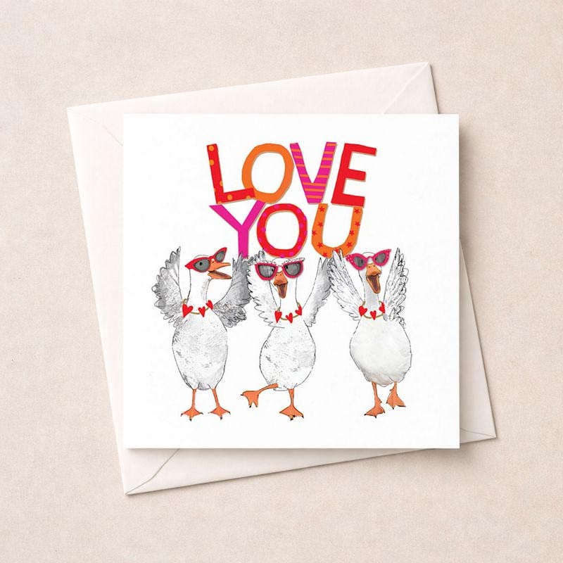 An image of Open Card - Love You Geese