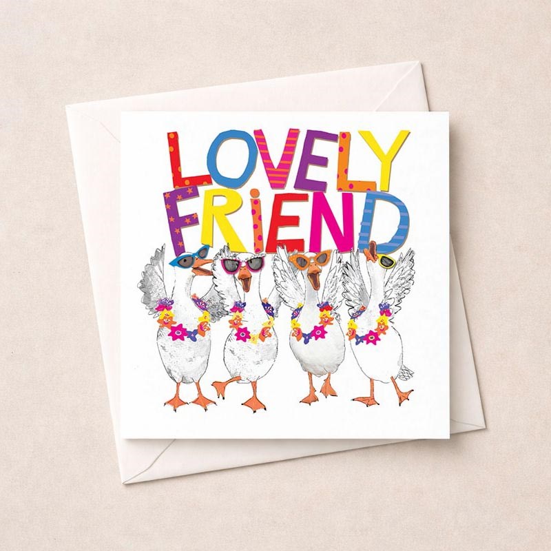 An image of Friendship Card - Lovely Friend Geese