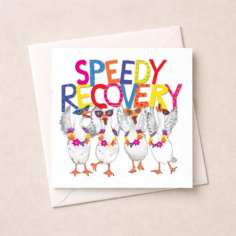 An image of Get Well Soon Card - Speedy Recovery Geese