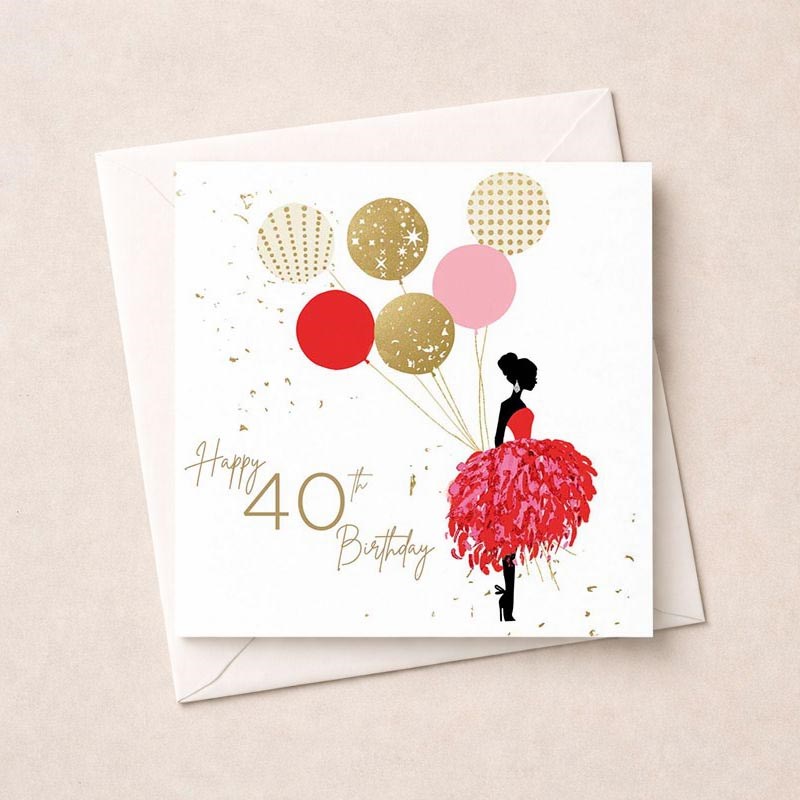 An image of Age 40 Birthday Card - Happy 40th Birthday