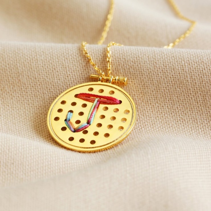 Happiness is Homemade Stitch It Gold Necklace