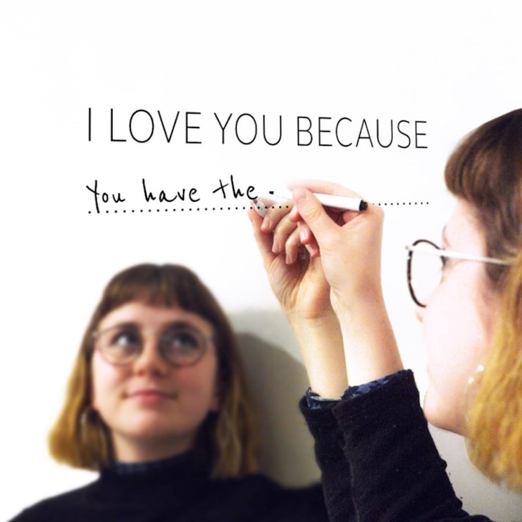 'I Love You Because' Mirror Sticker and Pen 'I Love You Because' Mirror Sticker and Pen