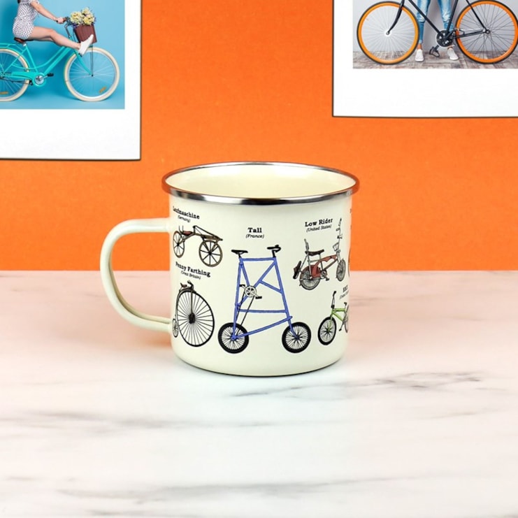 Bikes Enamel Mug